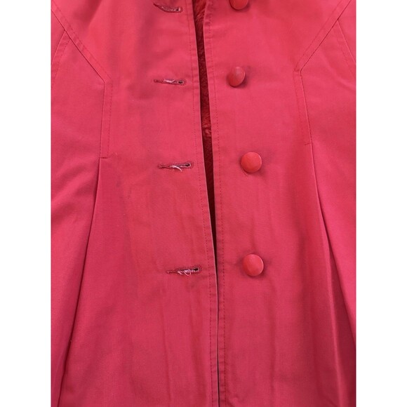 VTG 70s Rothschild Red Girls Coat (6X) Union Made ILGWU, Lined Hood Swing Coat - Picture 9 of 16